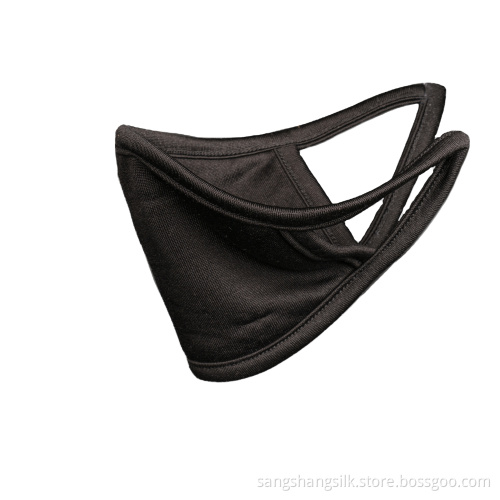 Pure Silk Knit face mask black